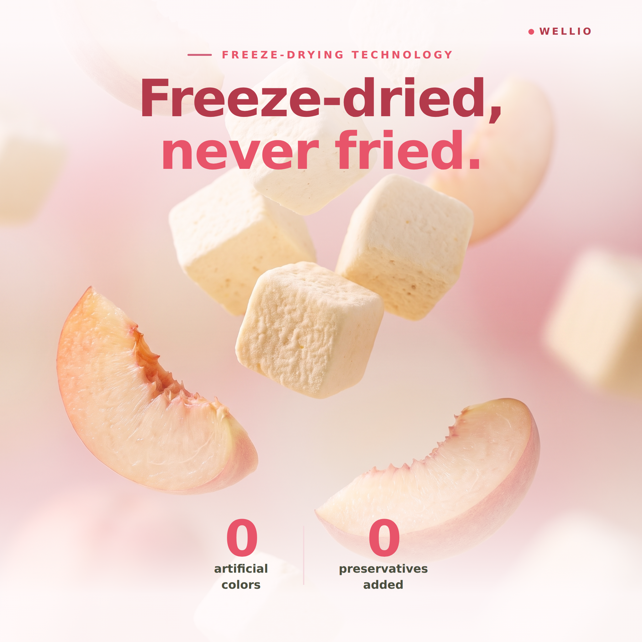 Wellio Freeze-Dried Peach Yogurt Bites