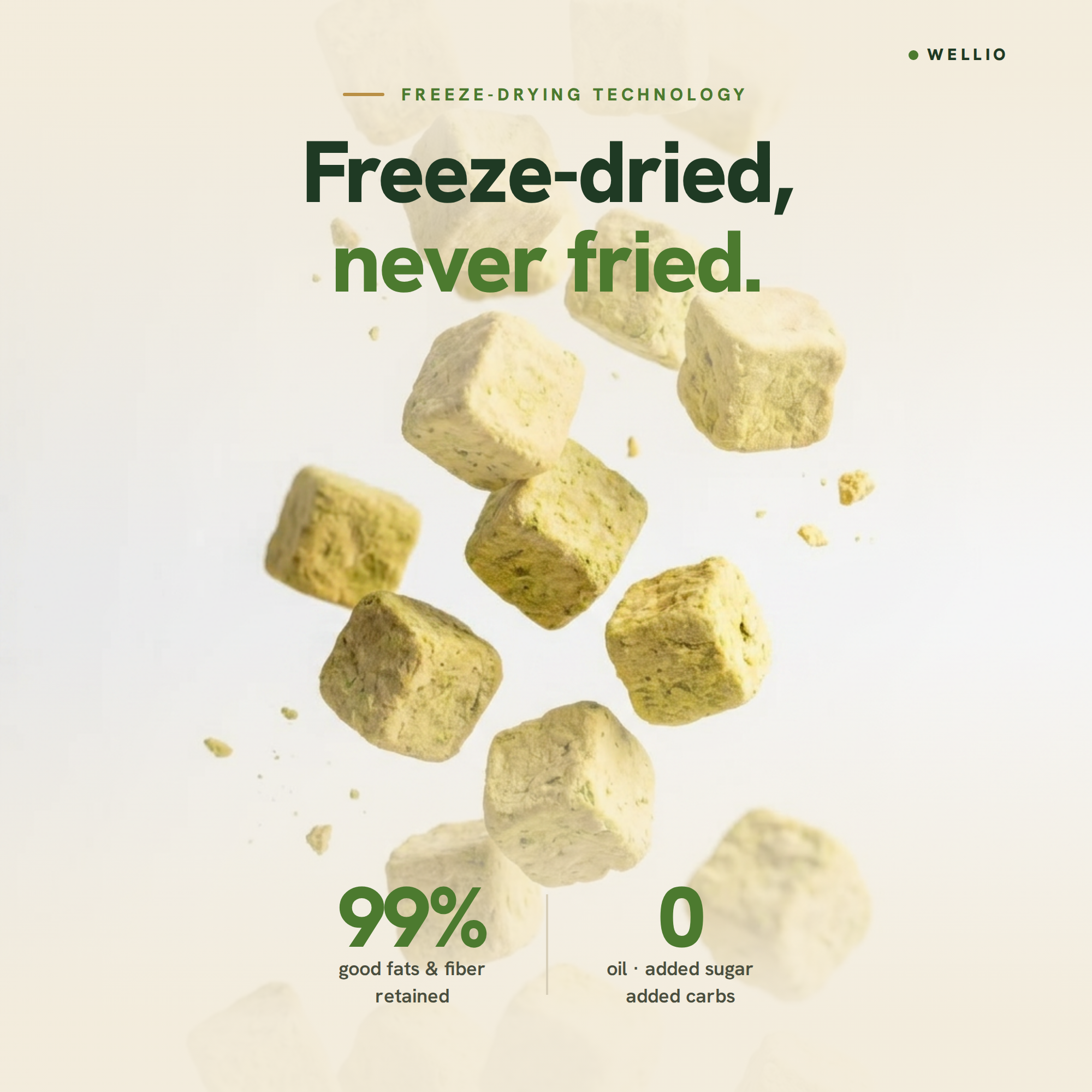 Freeze-Dried Avocado Cubes – 100% Real Avocado Healthy Snacks, Keto-Friendly & Gluten-Free, No Added Sugar