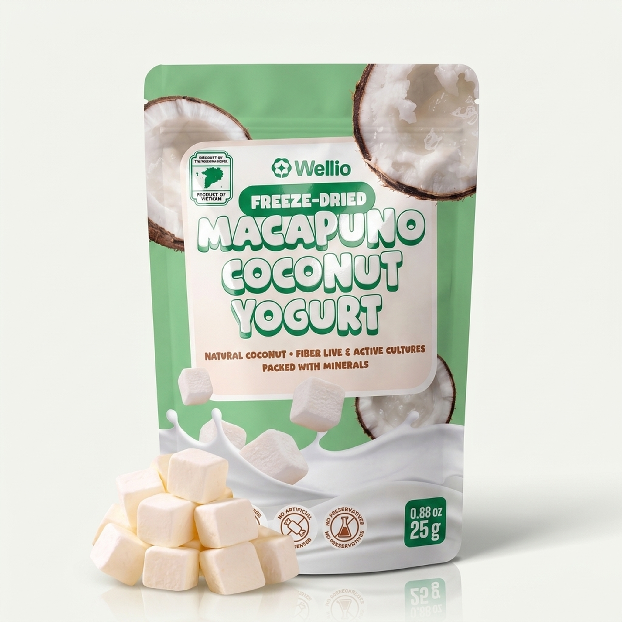 Wellio Freeze-Dried Macapuno Coconut Yogurt Bites