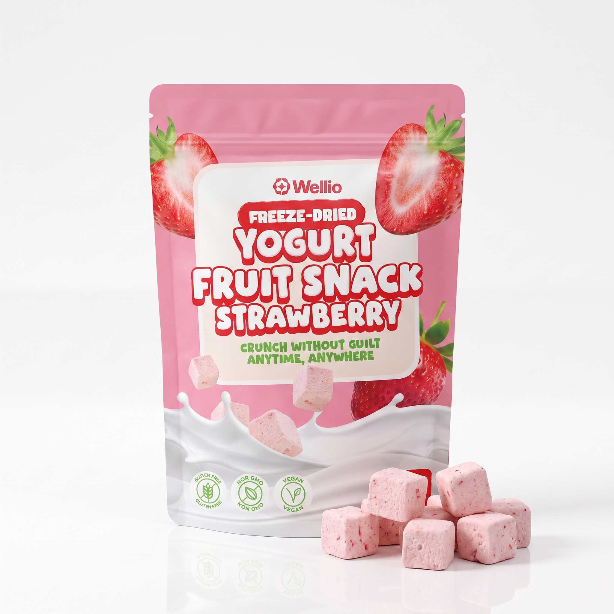Wellio Freeze-Dried Strawberry Yogurt Bites