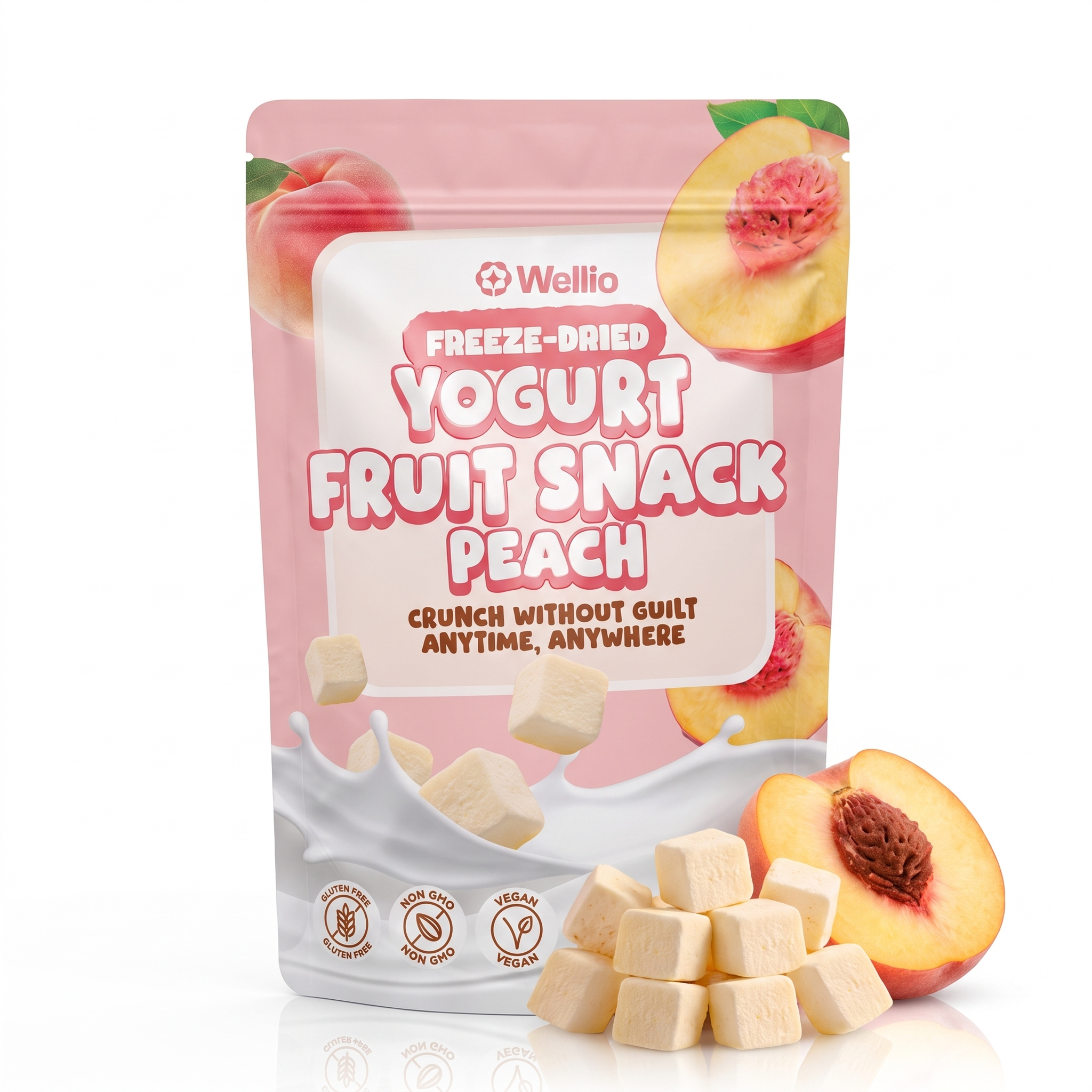 Wellio Freeze-Dried Peach Yogurt Bites
