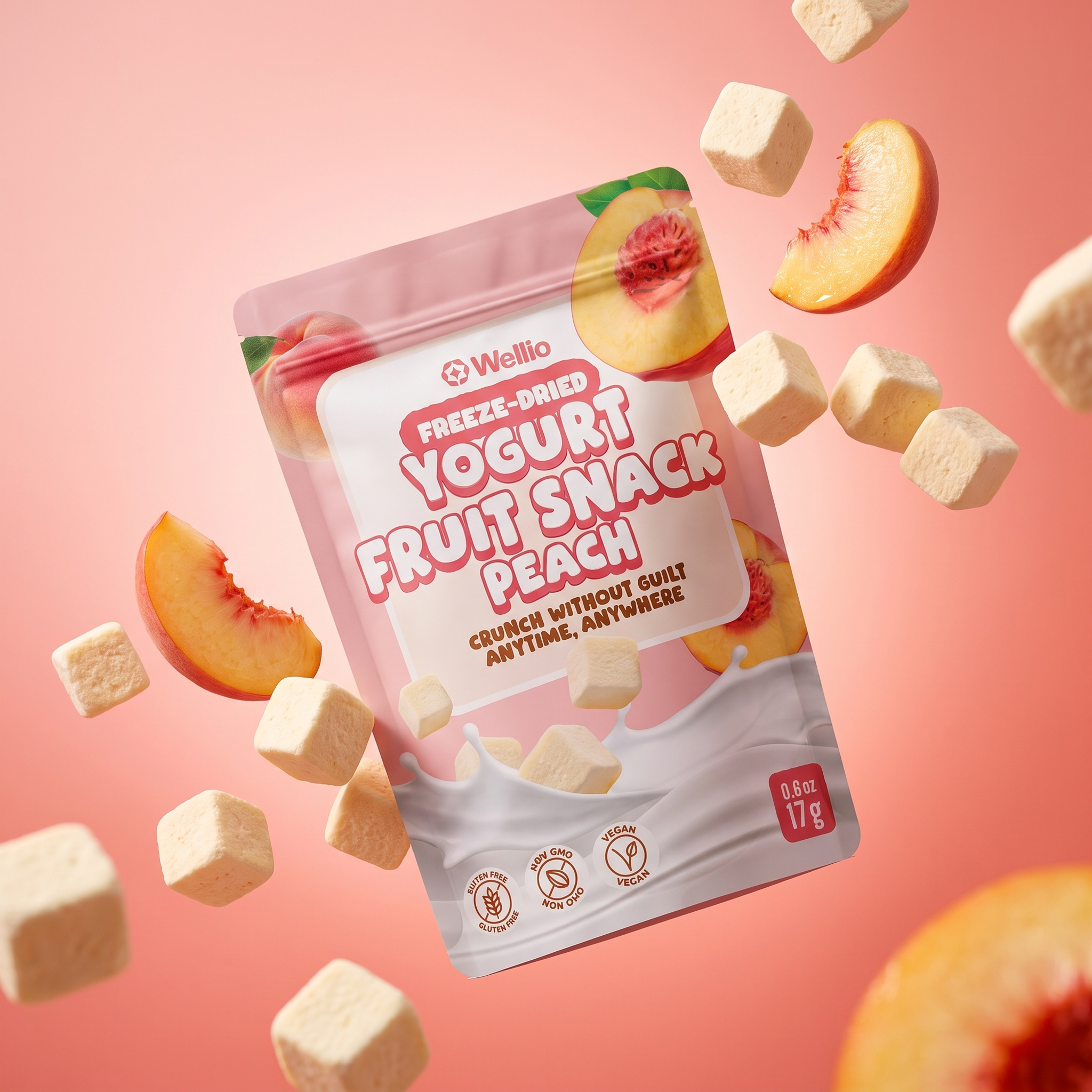 Wellio Freeze-Dried Peach Yogurt Bites
