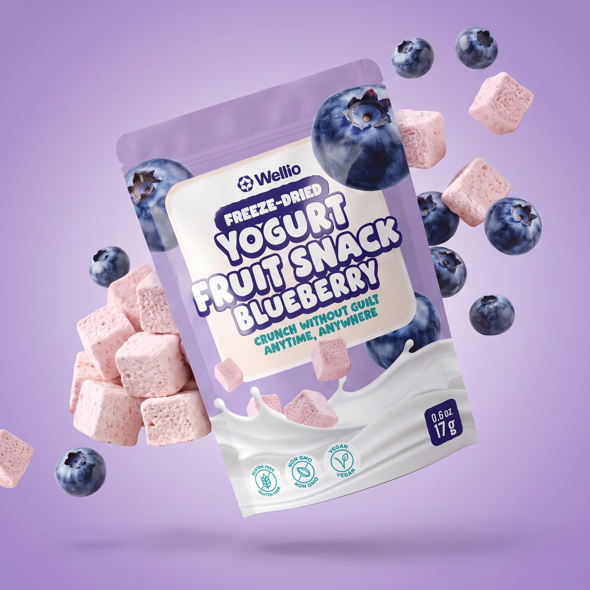 Wellio Freeze-Dried Blueberry Yogurt Bites