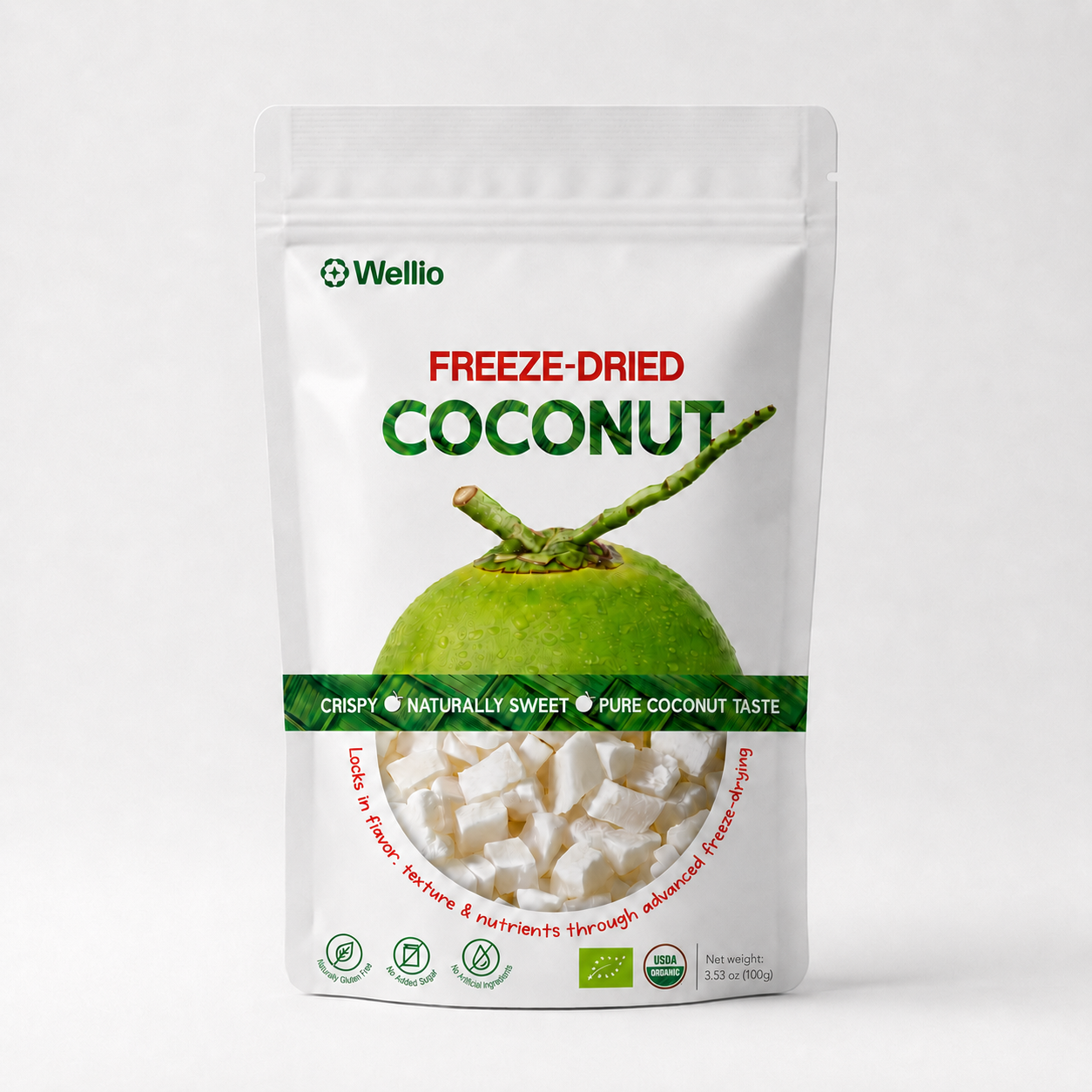 Premium Freeze-Dried Coconut – 100% Pure, No Added Sugar, USDA Organic, Organic EU (3.53 oz)