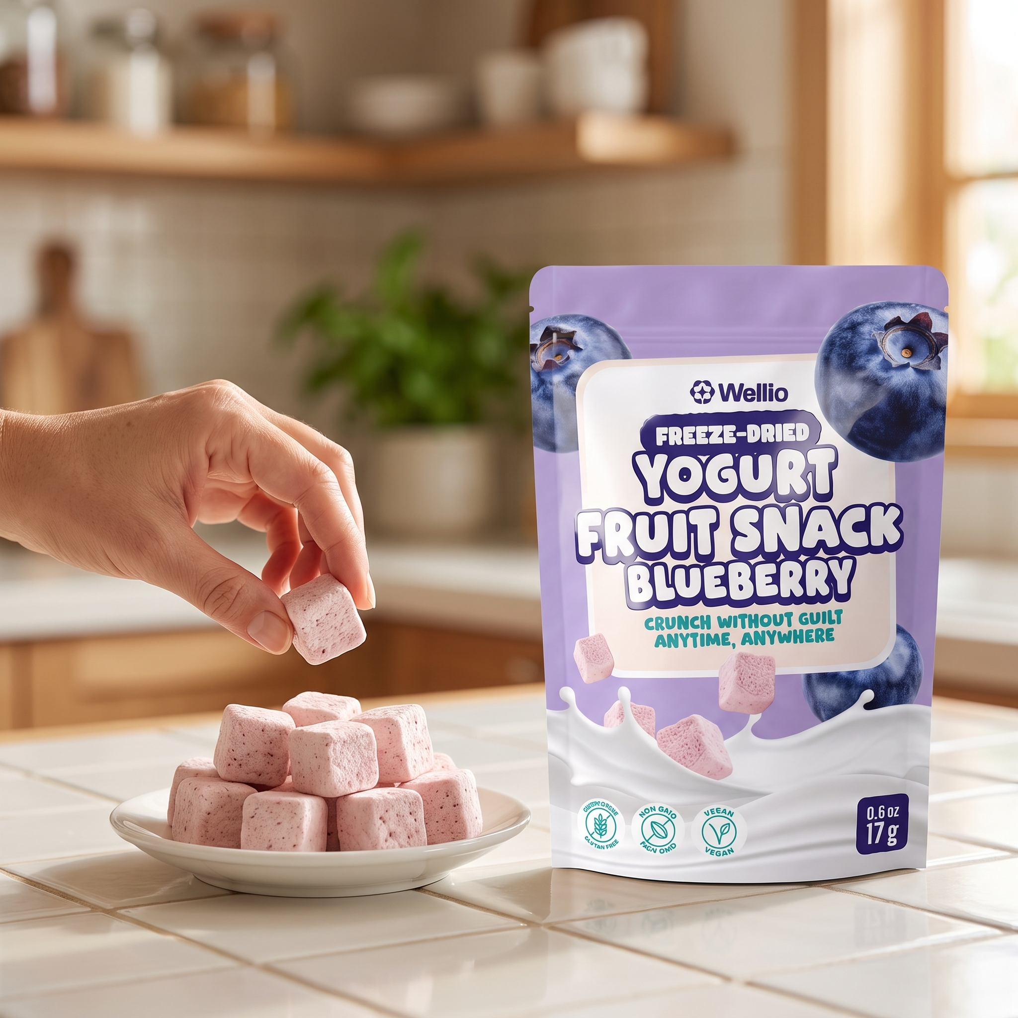 Wellio Freeze-Dried Blueberry Yogurt Bites