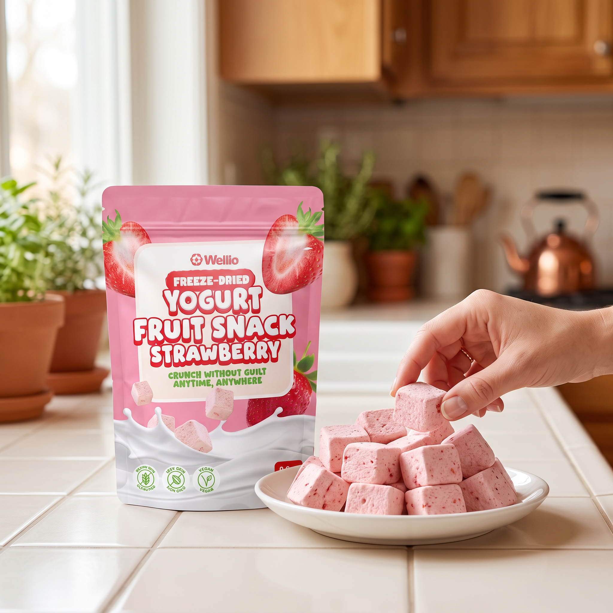 Wellio Freeze-Dried Strawberry Yogurt Bites