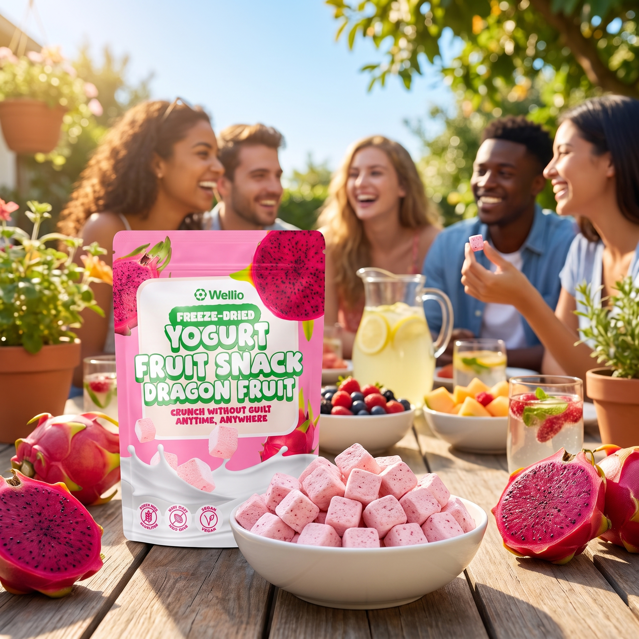 Wellio Freeze-Dried Dragon Fruit Yogurt Bites