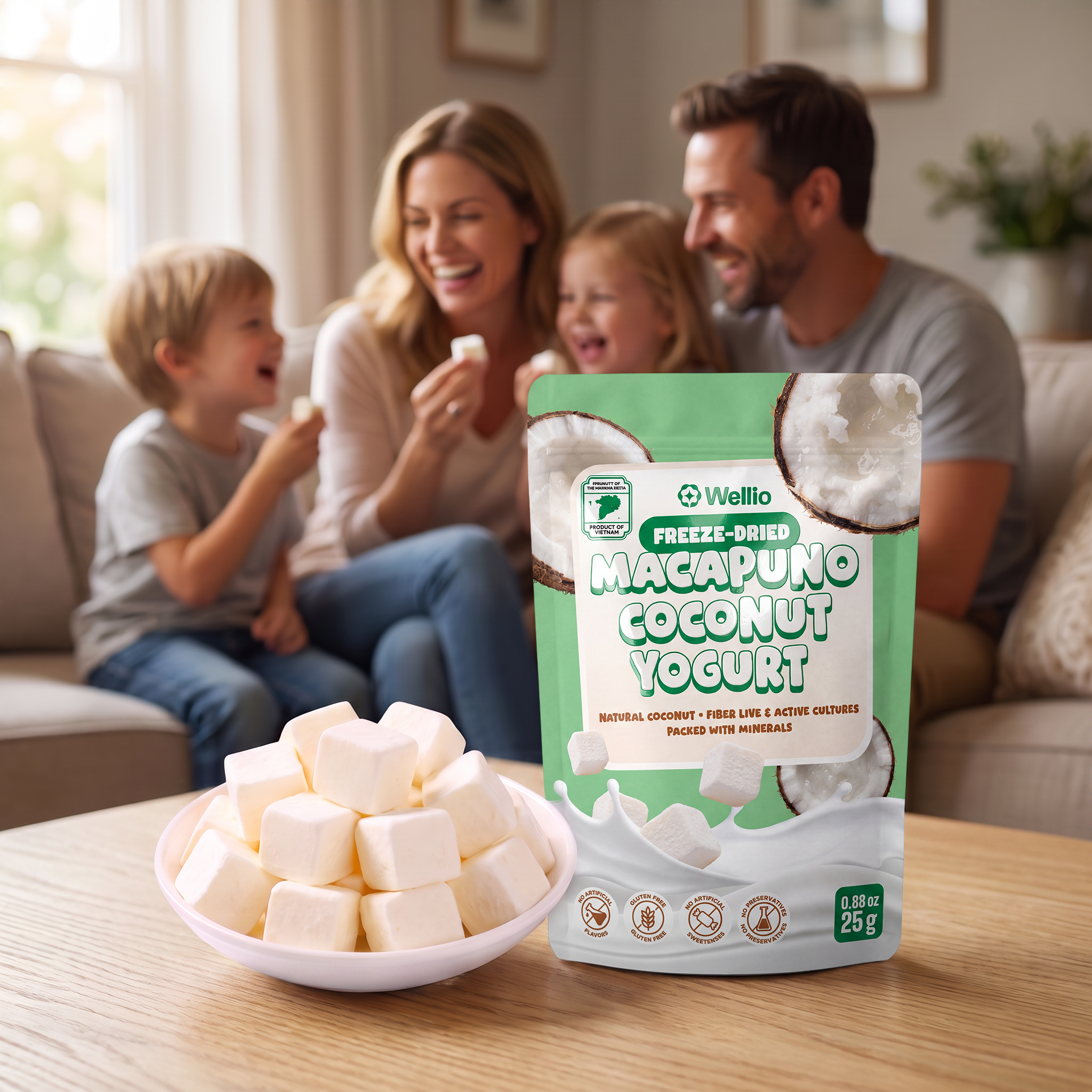Wellio Freeze-Dried Macapuno Coconut Yogurt Bites