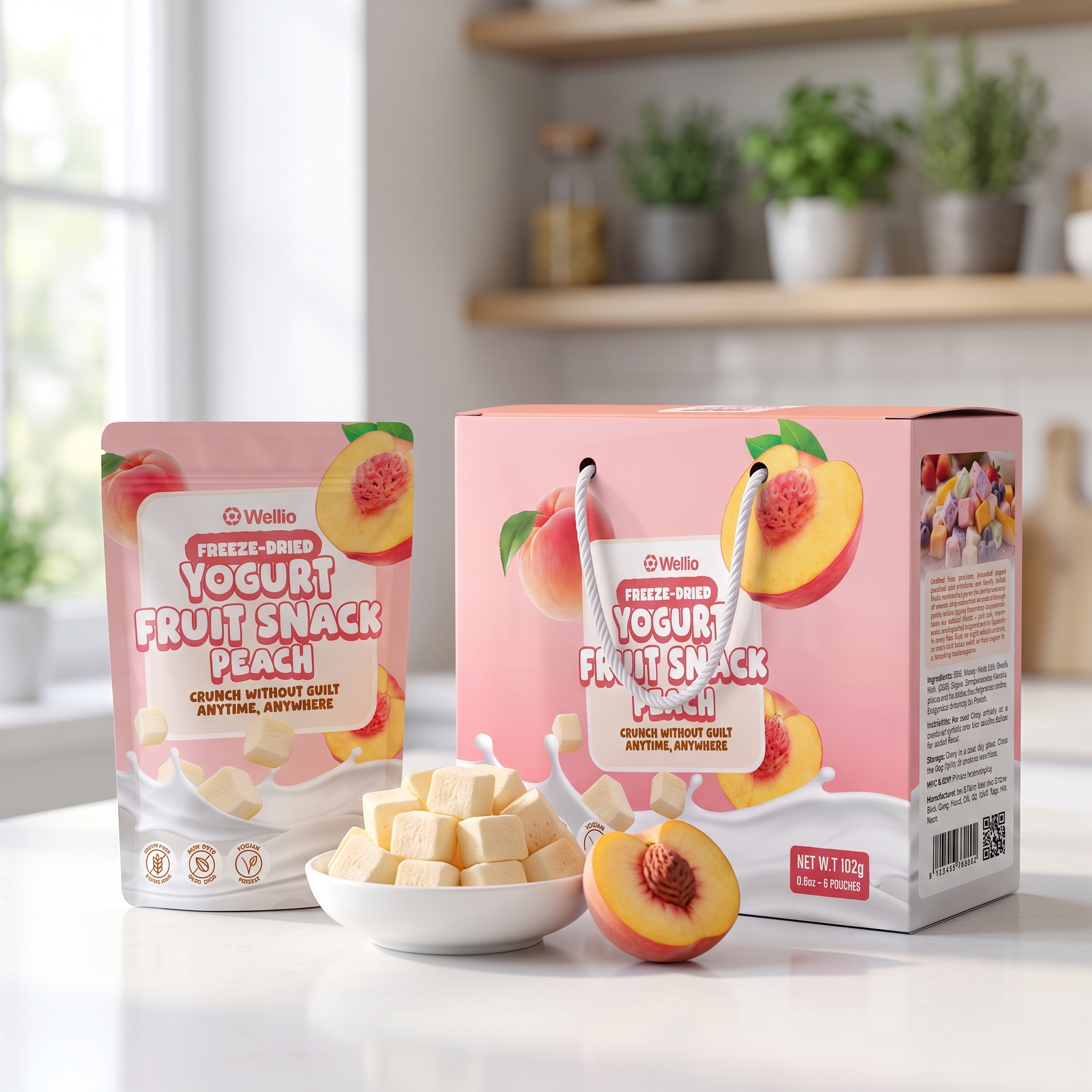 Wellio Freeze-Dried Peach Yogurt Bites