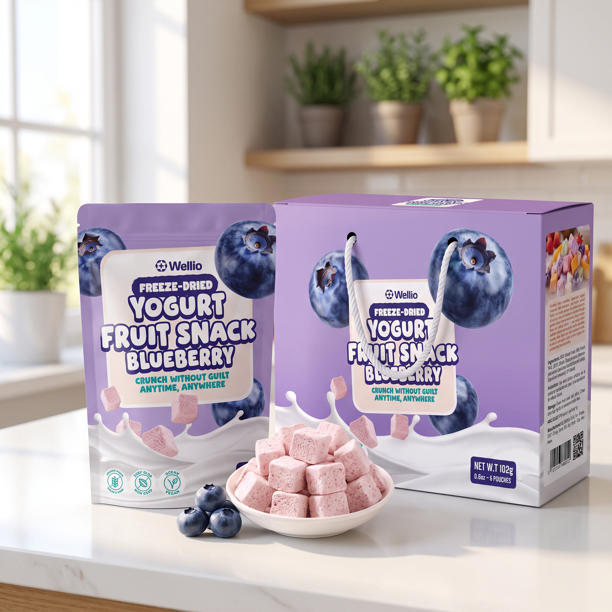 Wellio Freeze-Dried Blueberry Yogurt Bites