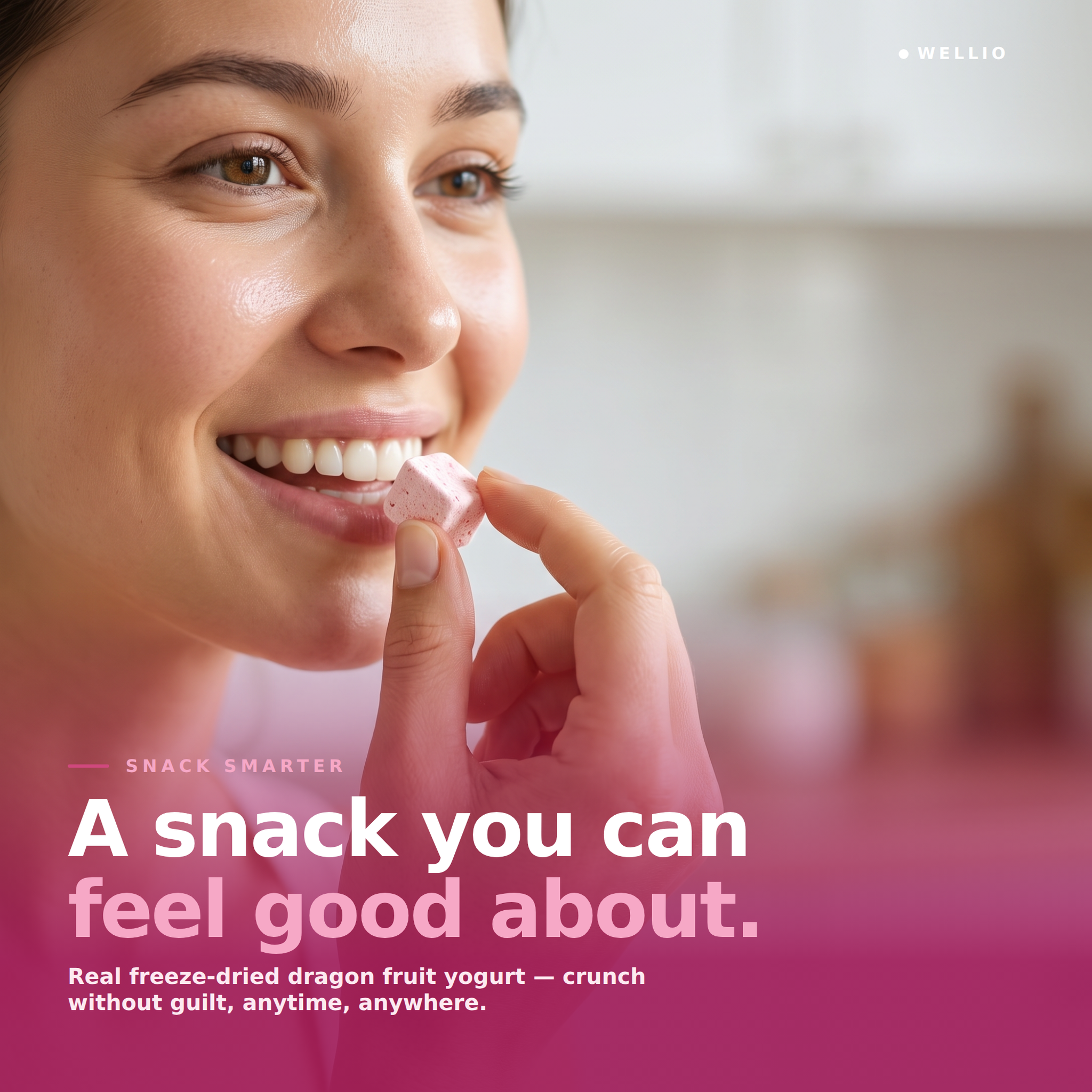 Wellio Freeze-Dried Dragon Fruit Yogurt Bites