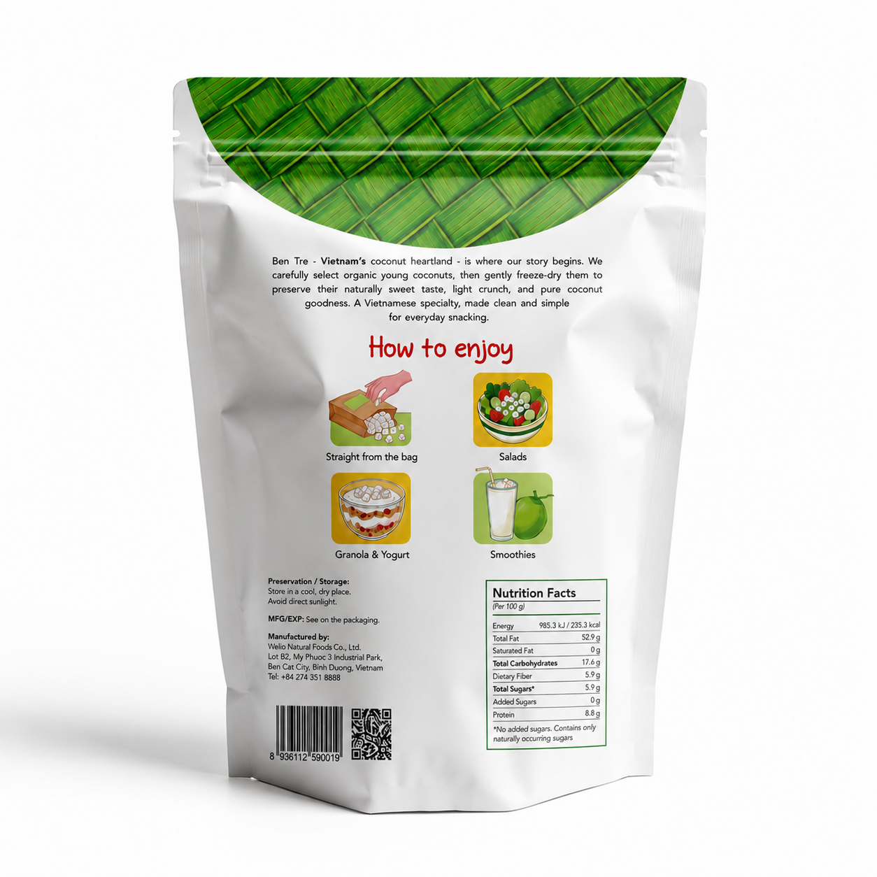 Premium Freeze-Dried Coconut – 100% Pure, No Added Sugar, USDA Organic, Organic EU (7.06 oz)