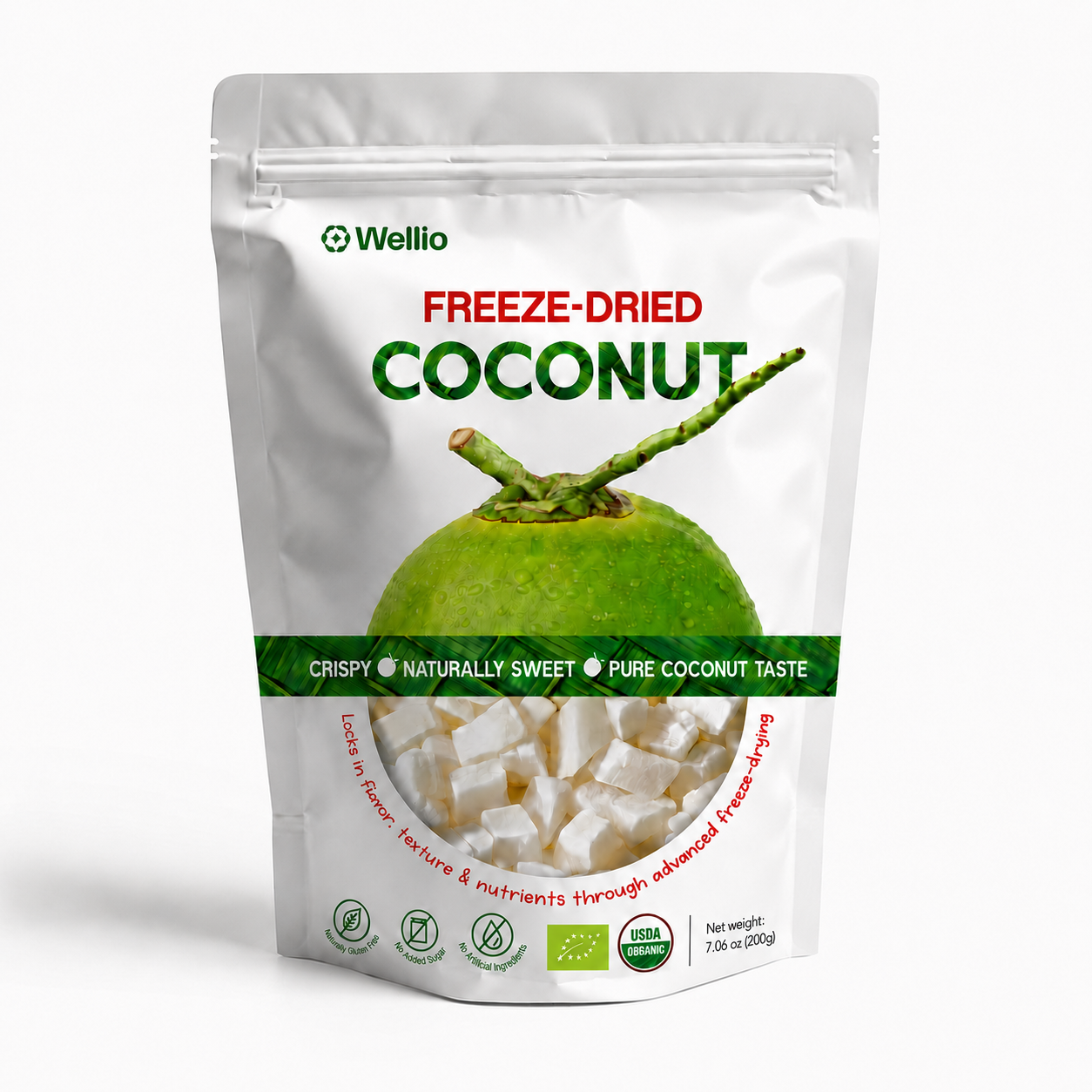Premium Freeze-Dried Coconut – 100% Pure, No Added Sugar, USDA Organic, Organic EU (7.06 oz)