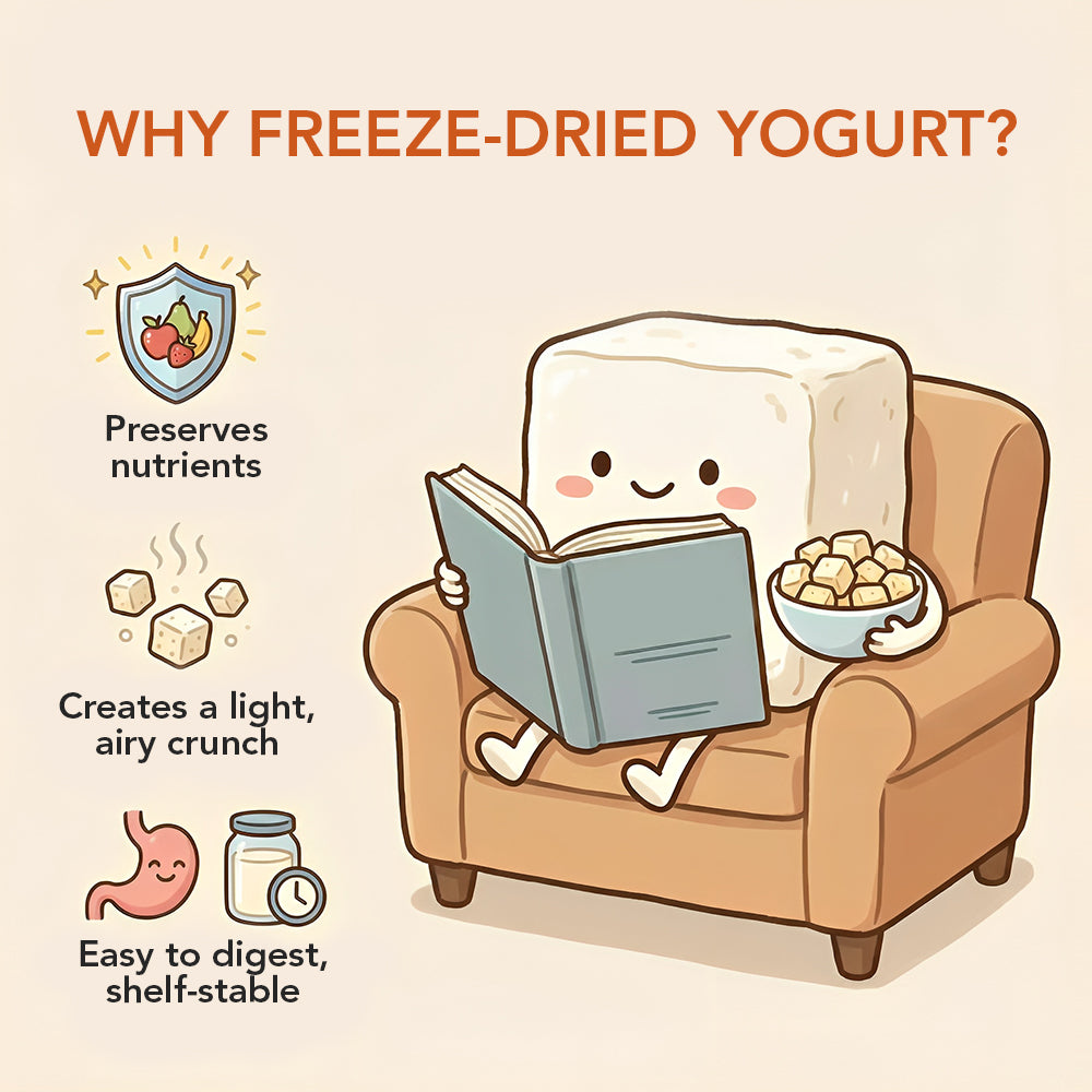 Freeze Dried Mango Yogurt Bites – Crunchy Functional Snack with Prebiotic Fiber for Gut Health