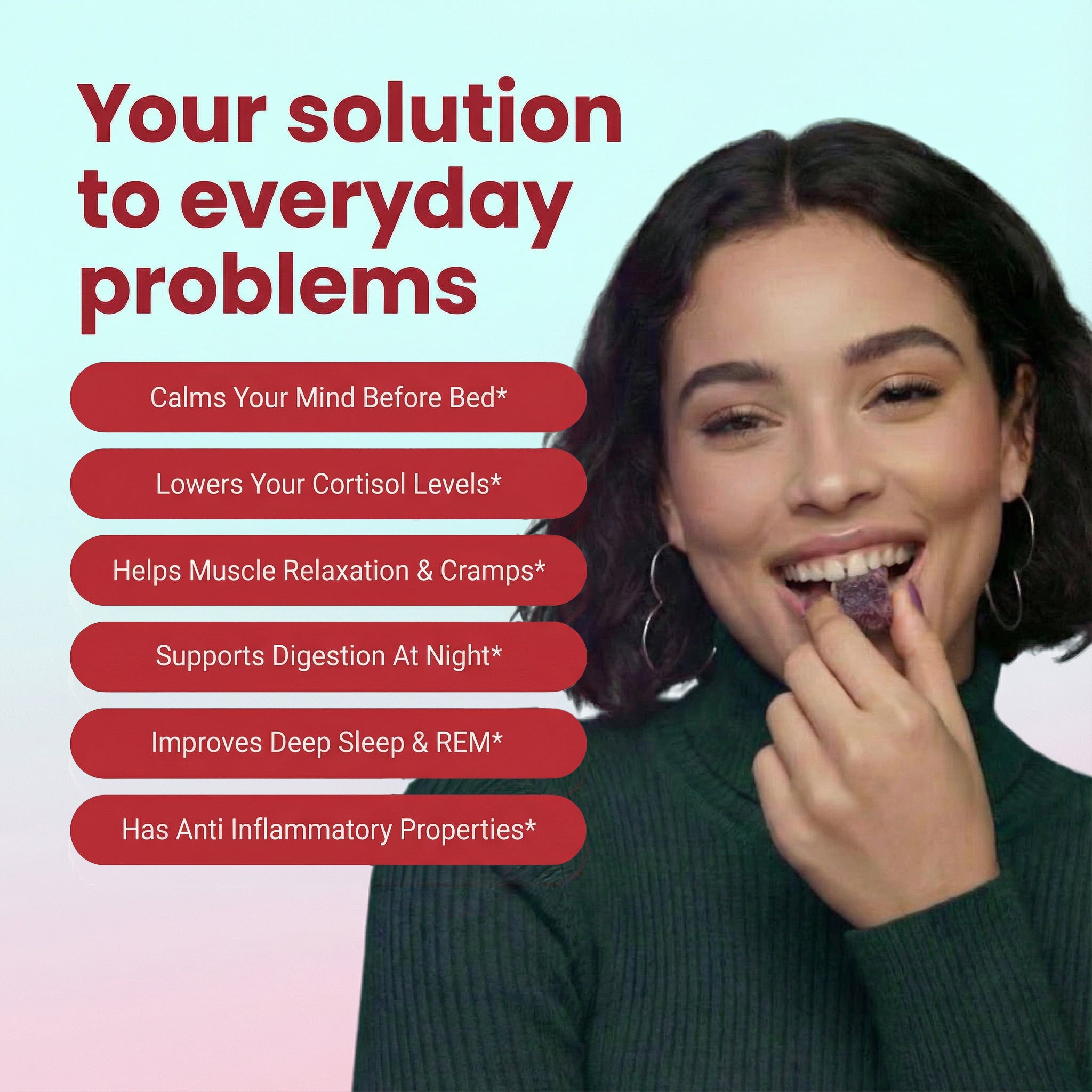 NightMelts Sleep + Vitamin Gummies - Melatonin-Free Magnesium Glycinate with L-Theanine & Tart Cherry - Calm Mind, Quality Sleep & Nightly Recovery - Strawberry, Made in USA