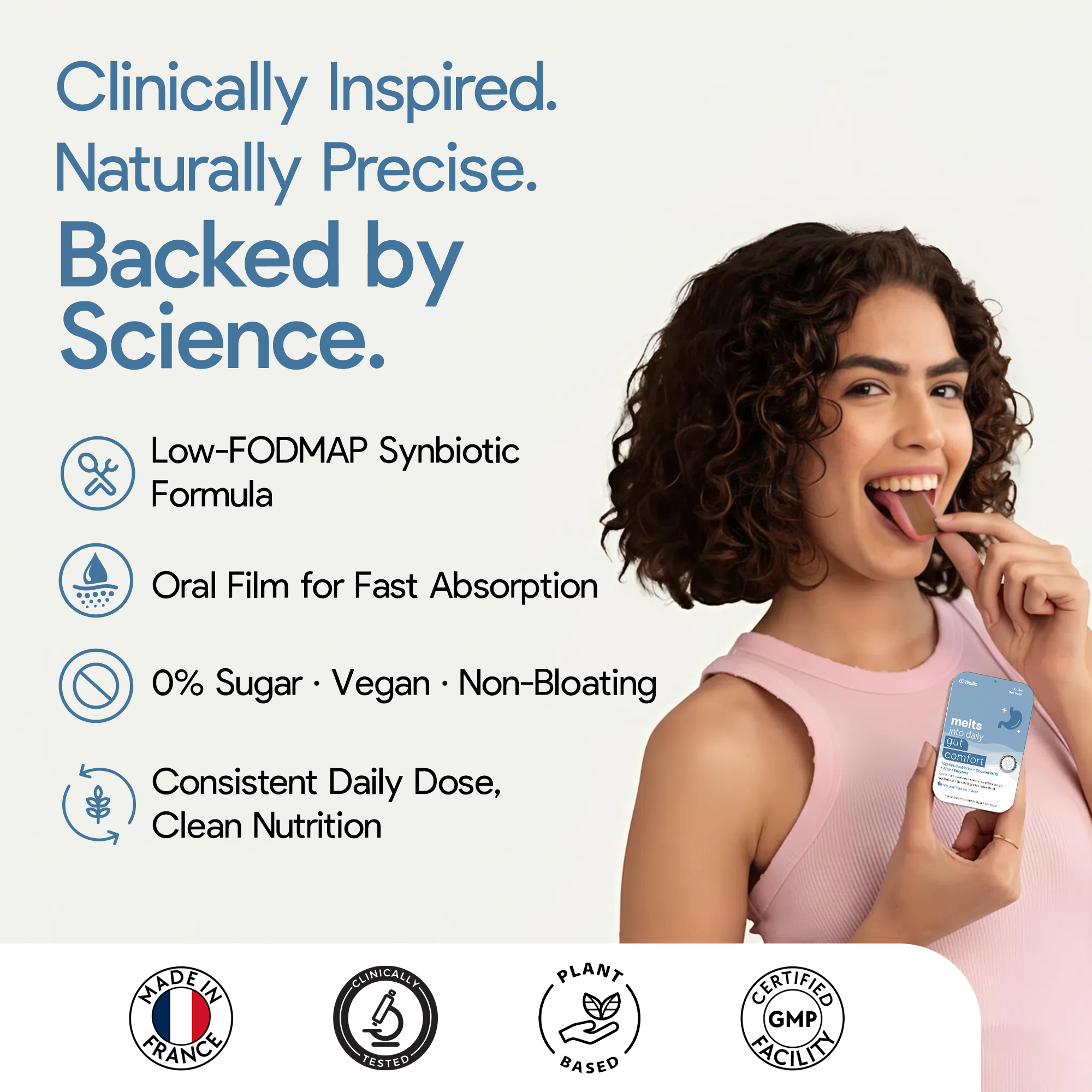 Daily Digestive Oral Strip - 10B Probiotic + Coconut MOS Prebiotic & Enzymes for On-the-Go Bloat Relief