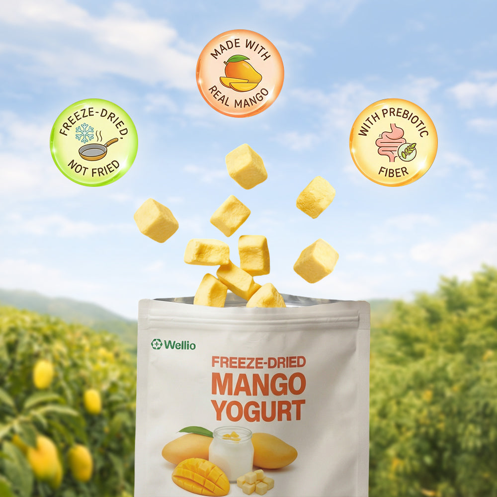 Freeze-Dried Mango Yogurt Bites – Crunchy No-Added-Sugar Dessert Snack with Prebiotic Fiber