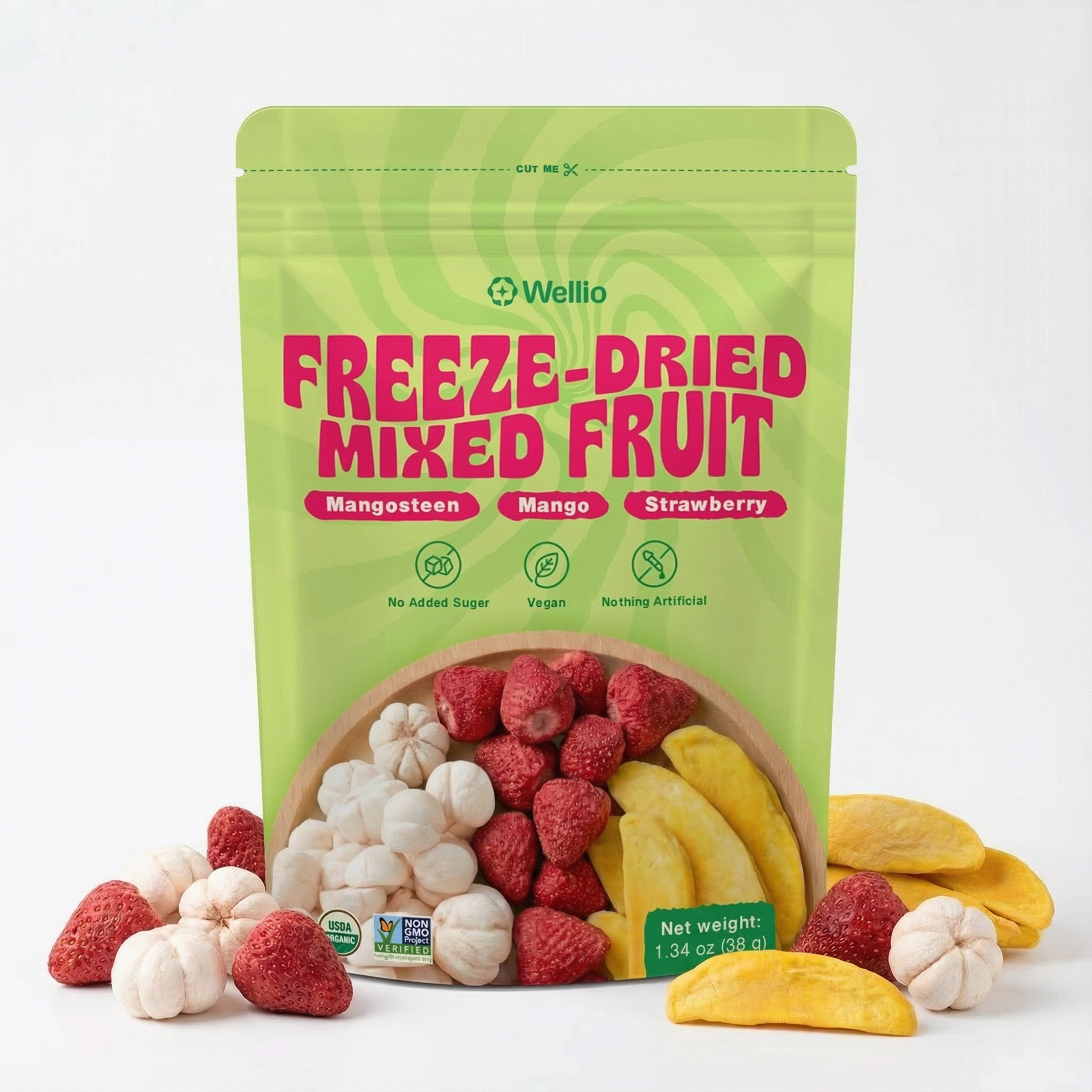 Clean Snacking Tropical Mix (Mango • Mangosteen • Strawberry) | 100% Real Fruit, Freeze-Dried Crunchy Snack