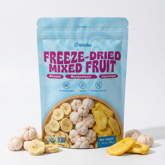 Freeze-Dried Tropical Fruit Trio – Banana, Jackfruit & Mangosteen Snack Mix – No Added Sugar, Non-GMO & USDA Organic
