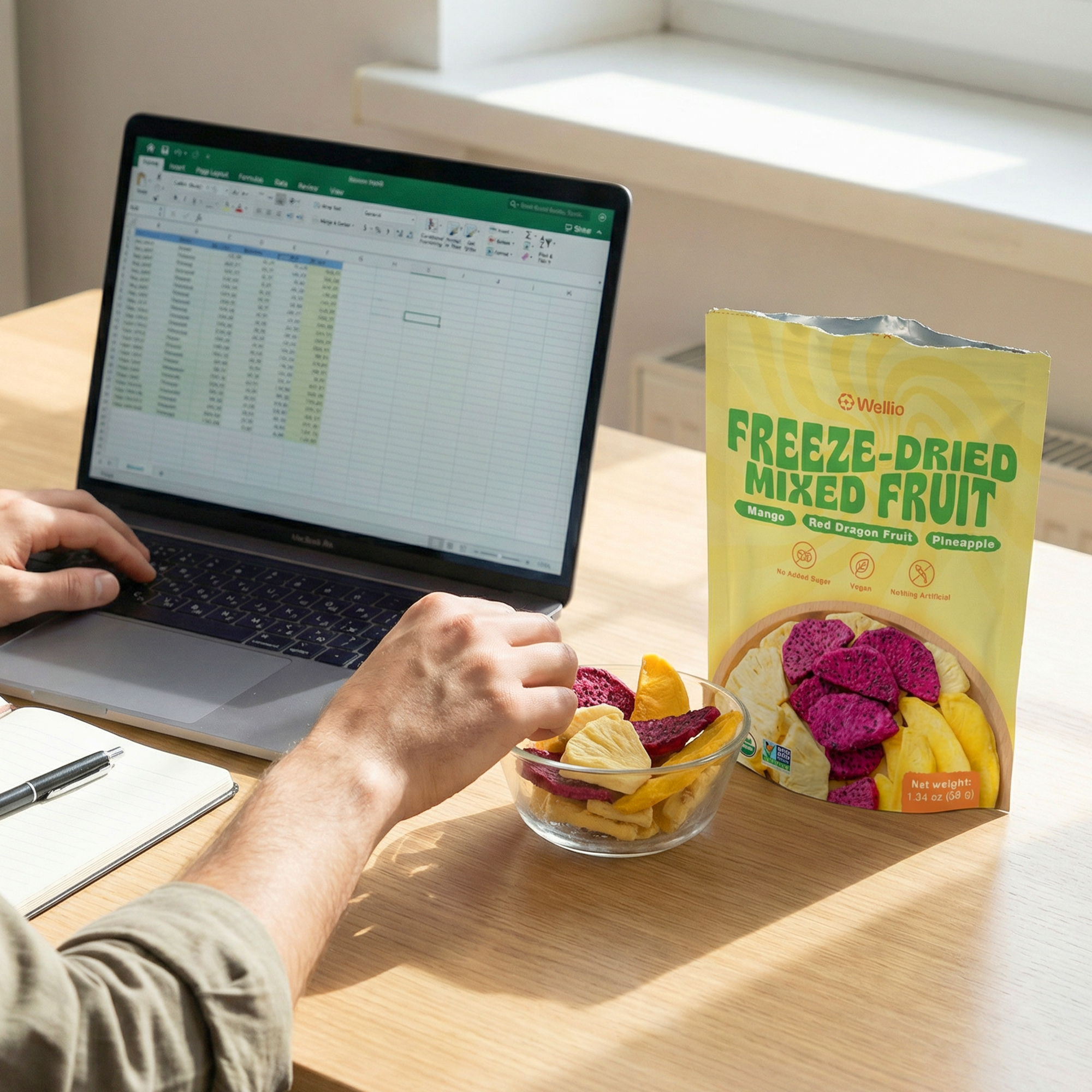 Tropical Mix: Freeze-Dried Mango, Pineapple & Red Dragon Fruit – 100% Natural Fruit Snack