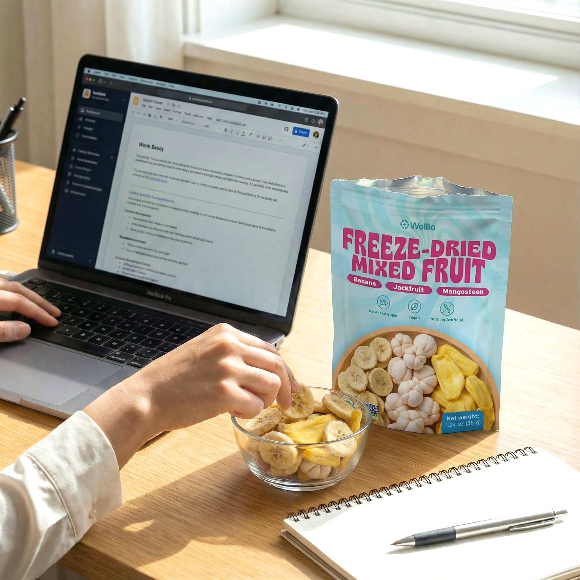Freeze-Dried Tropical Fruit Trio – Banana, Jackfruit & Mangosteen Snack Mix – No Added Sugar, Non-GMO & USDA Organic