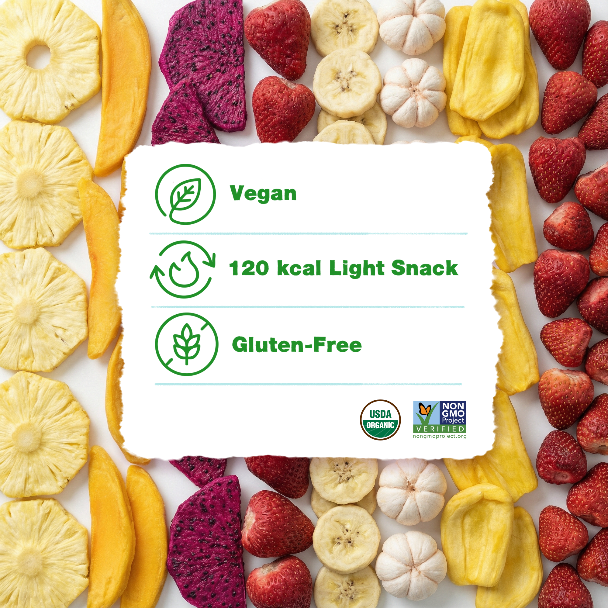 Clean Snacking Tropical Mix (Mango • Mangosteen • Strawberry) | 100% Real Fruit, Freeze-Dried Crunchy Snack