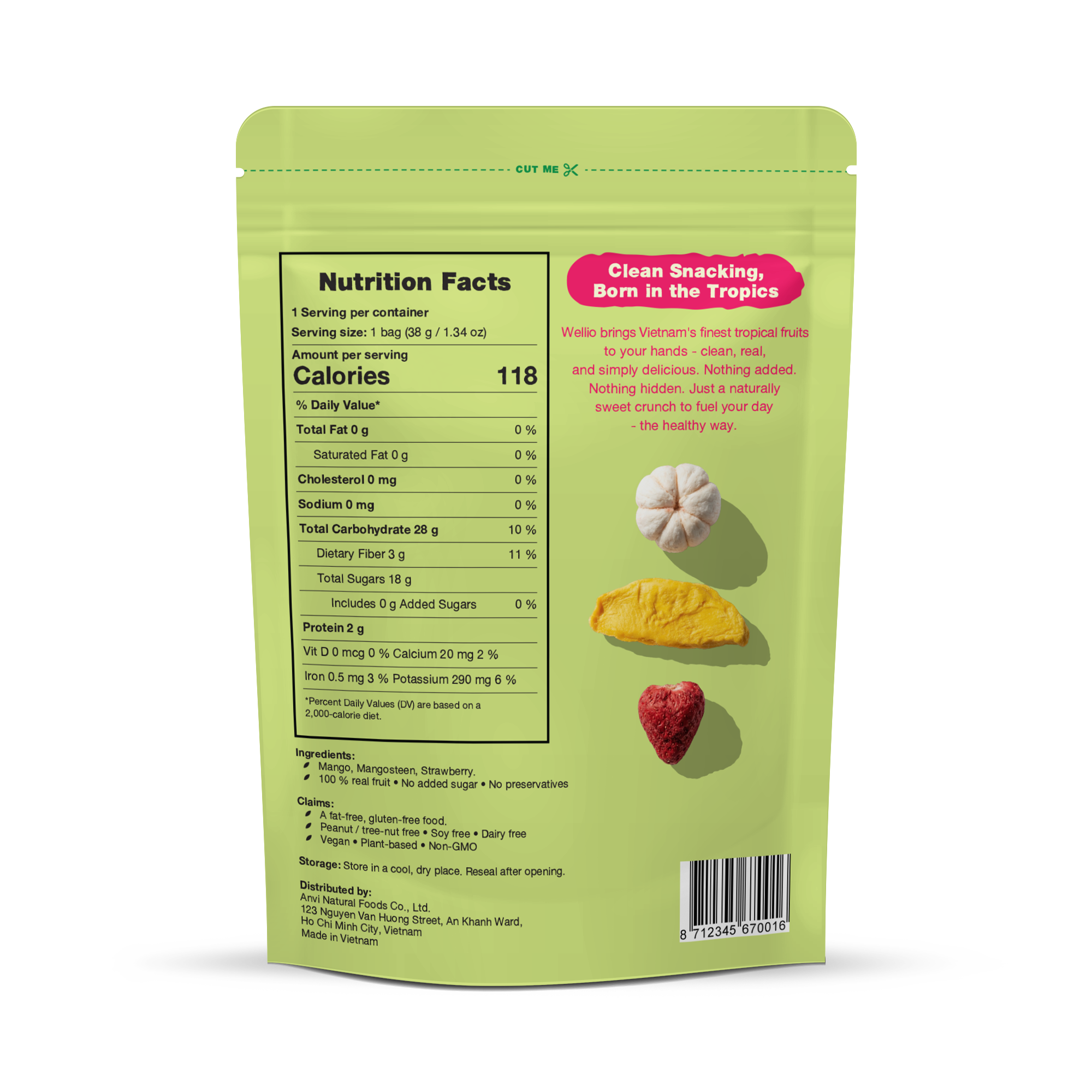 Clean Snacking Tropical Mix (Mango • Mangosteen • Strawberry) | 100% Real Fruit, Freeze-Dried Crunchy Snack