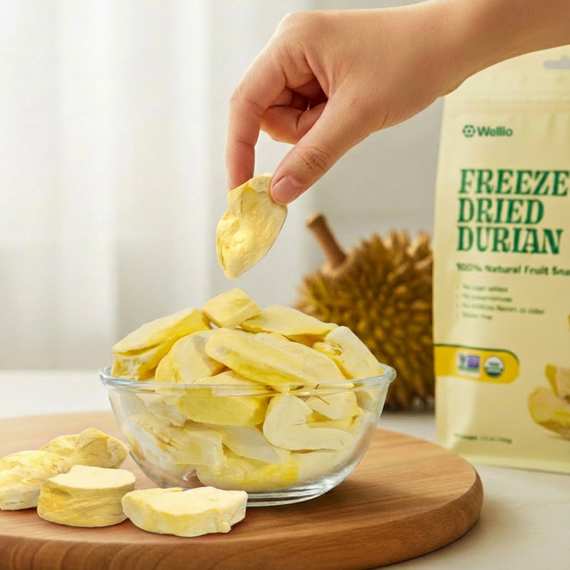 Freeze-Dried Durian: The Crunchy "King of Fruits" – Authentic Taste of Vietnam (Non-GMO & Nutrient Rich)