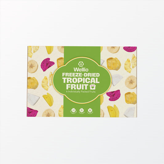 Tropical Freeze-Dried Fruit Gift Box (6 Variety Packs) - 100% Real Fruit (Mango, Pineapple, Banana, Coconut, Dragon Fruit, Jackfruit) - No Sugar Added, Gluten-Free, Clean Eating