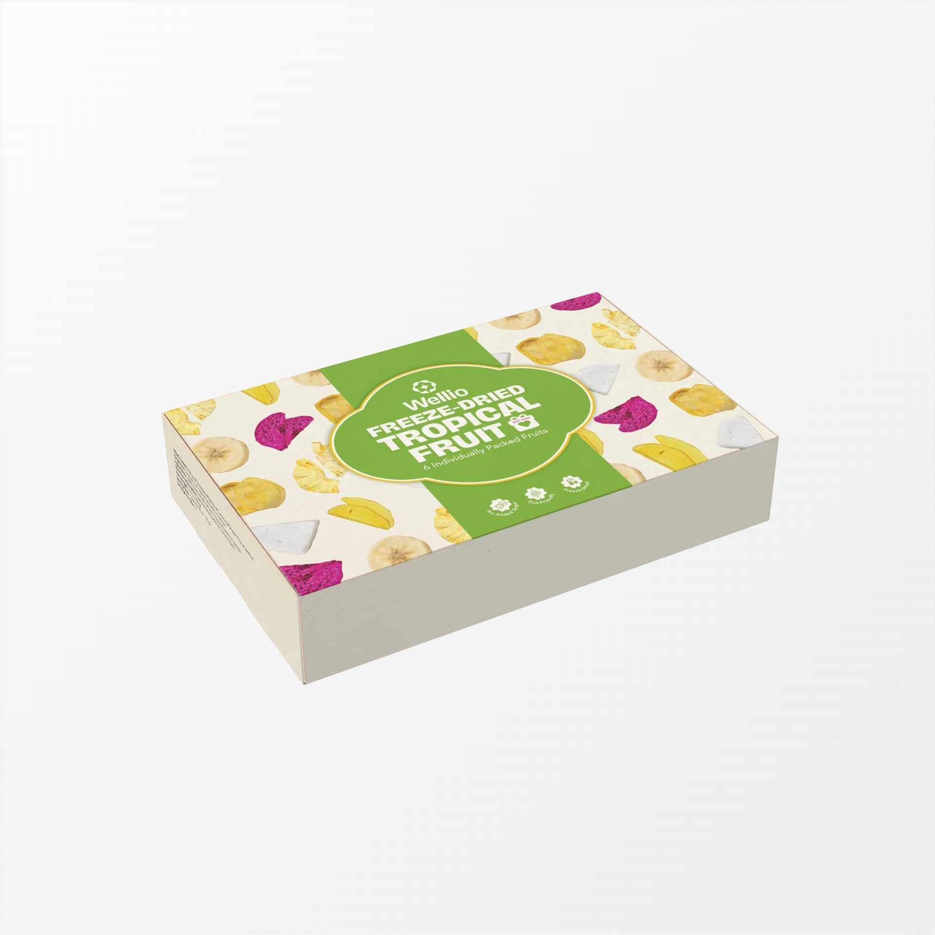 Tropical Freeze-Dried Fruit Gift Box (6 Variety Packs) - 100% Real Fruit (Mango, Pineapple, Banana, Coconut, Dragon Fruit, Jackfruit) - No Sugar Added, Gluten-Free, Clean Eating