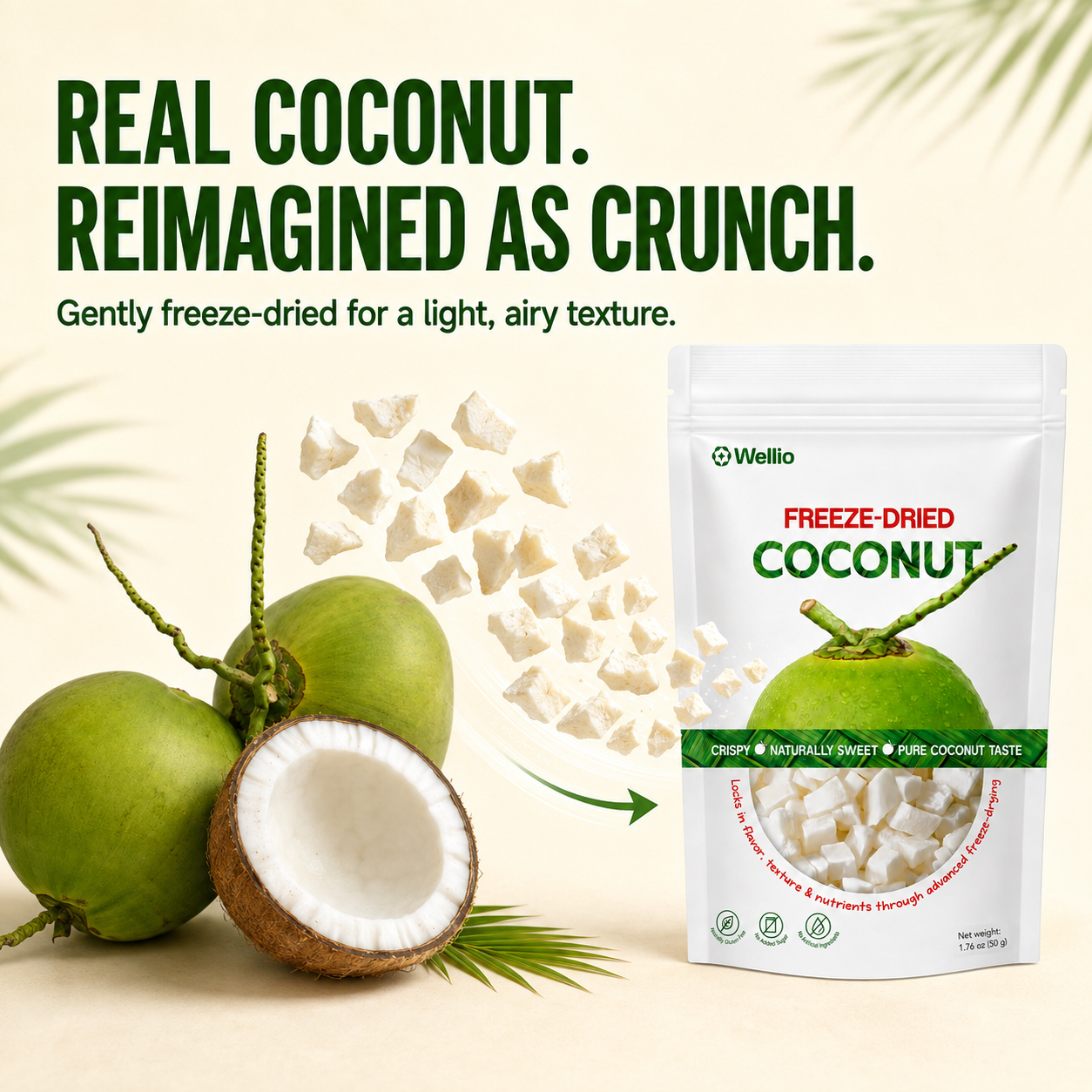 Premium Freeze-Dried Coconut – 100% Pure, No Added Sugar