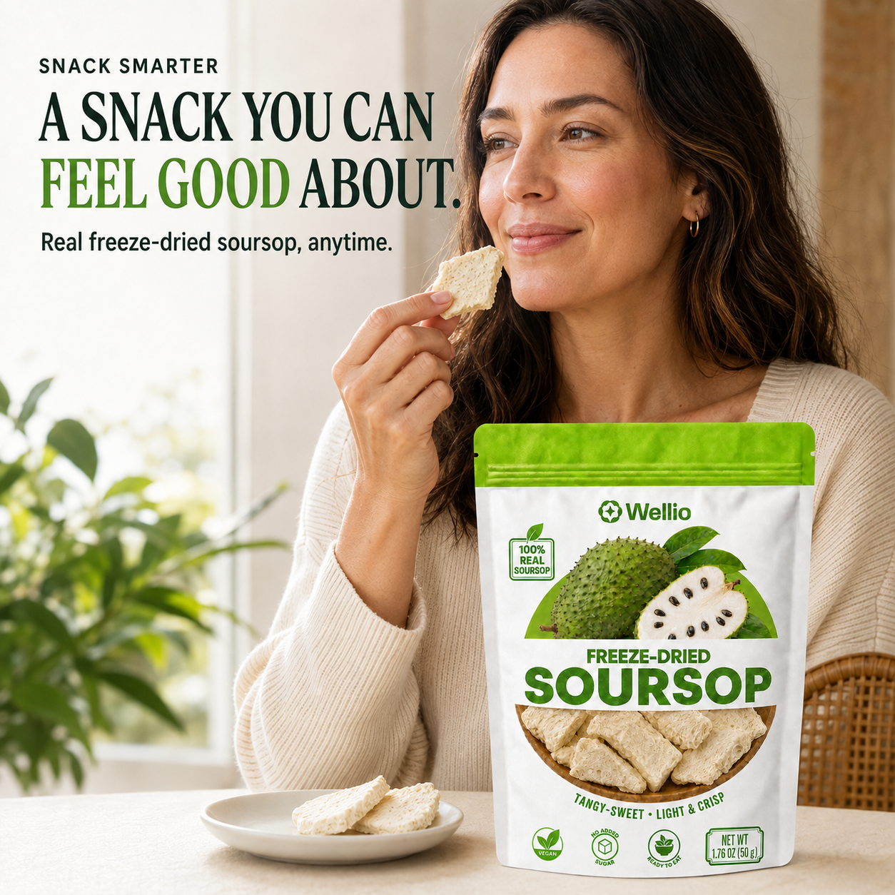 Freeze-Dried Soursop — Tangy-Sweet Tropical Crisps, 100% Real Fruit, No Added Sugar