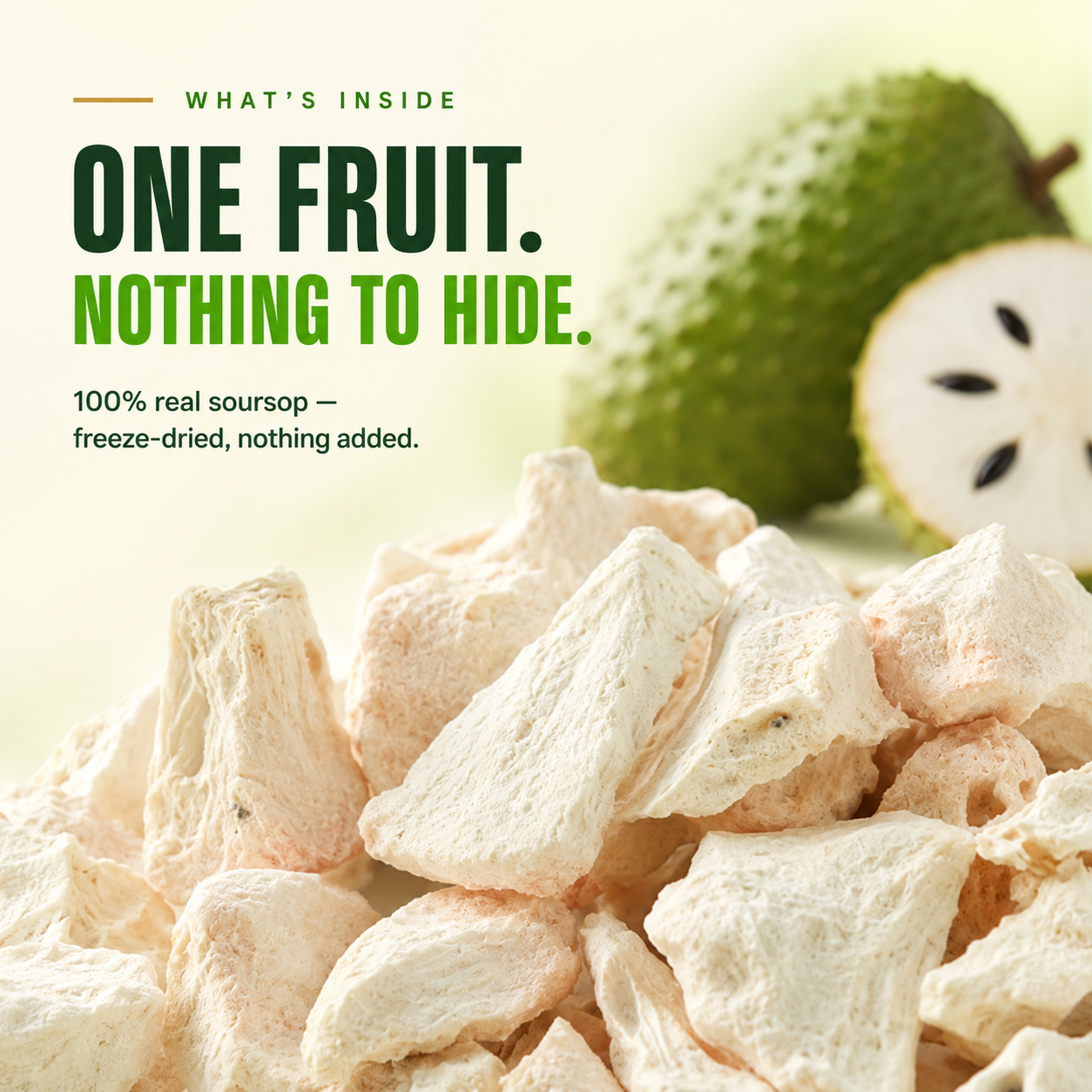 Freeze-Dried Soursop — Tangy-Sweet Tropical Crisps, 100% Real Fruit, No Added Sugar