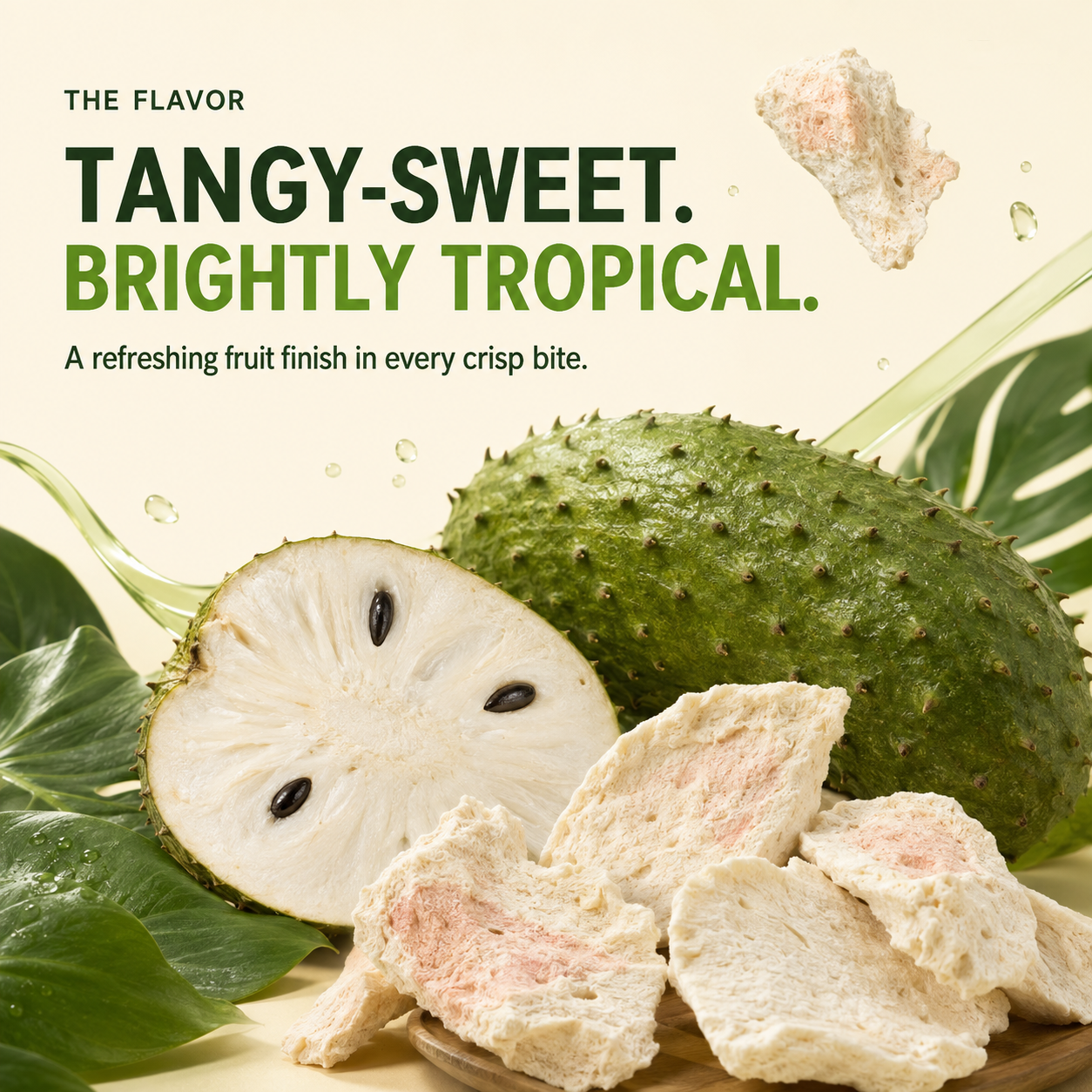 Freeze-Dried Soursop — Tangy-Sweet Tropical Crisps, 100% Real Fruit, No Added Sugar