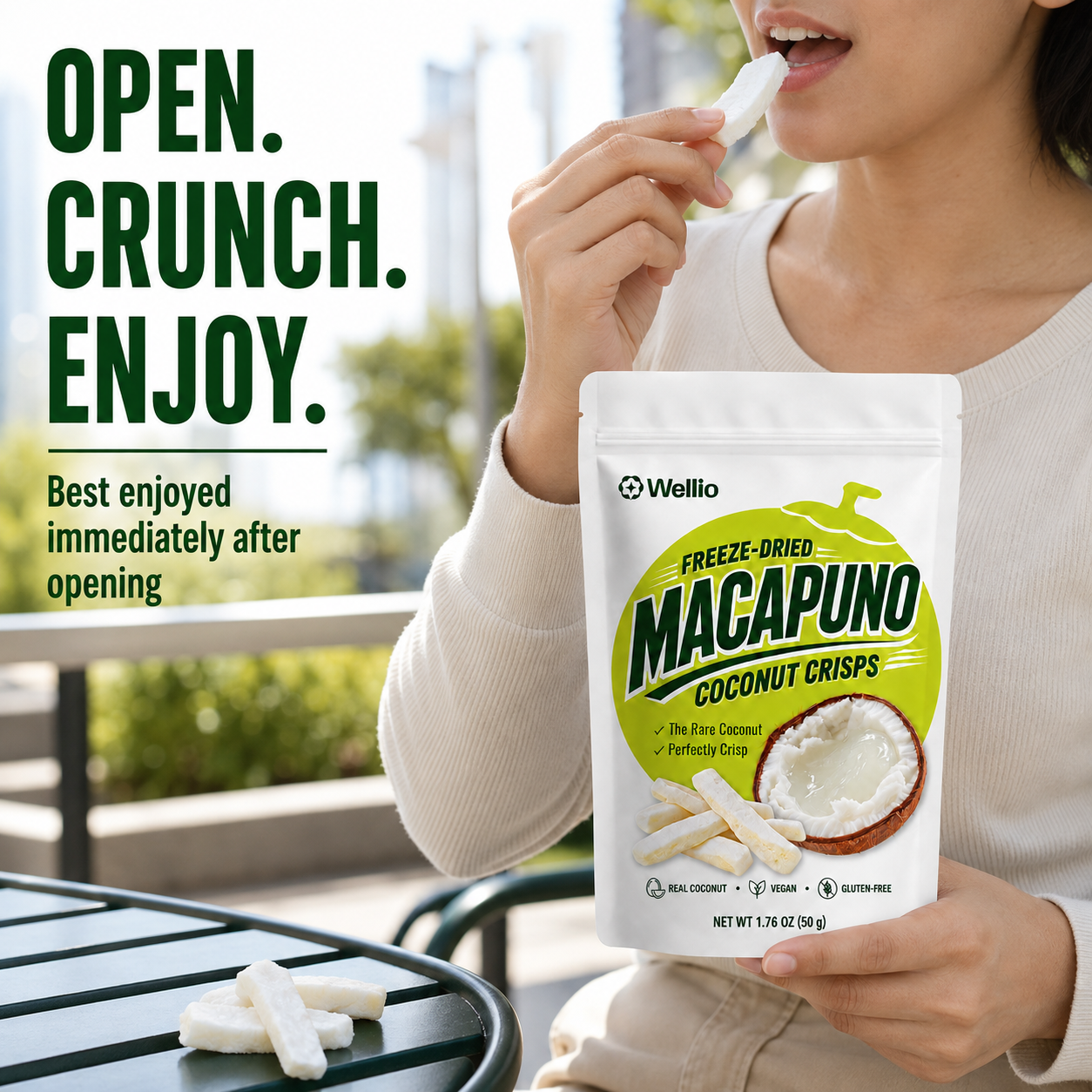 Premium Freeze Dried Macapuno Coconut, The Rare Coconut, Single Pouch