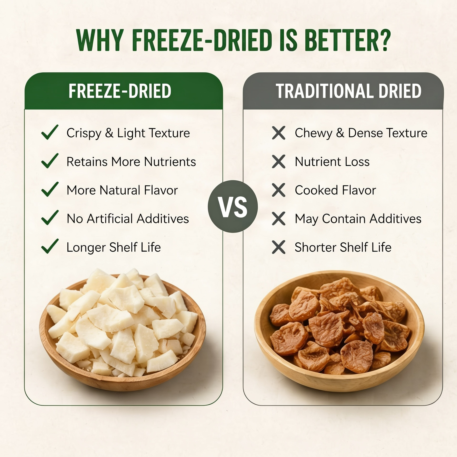 Premium Freeze Dried Coconut - 100% Real Coconut, No Sugar Added, Crunchy Tropical Snack, Keto & Vegan Friendly, Non-GMO