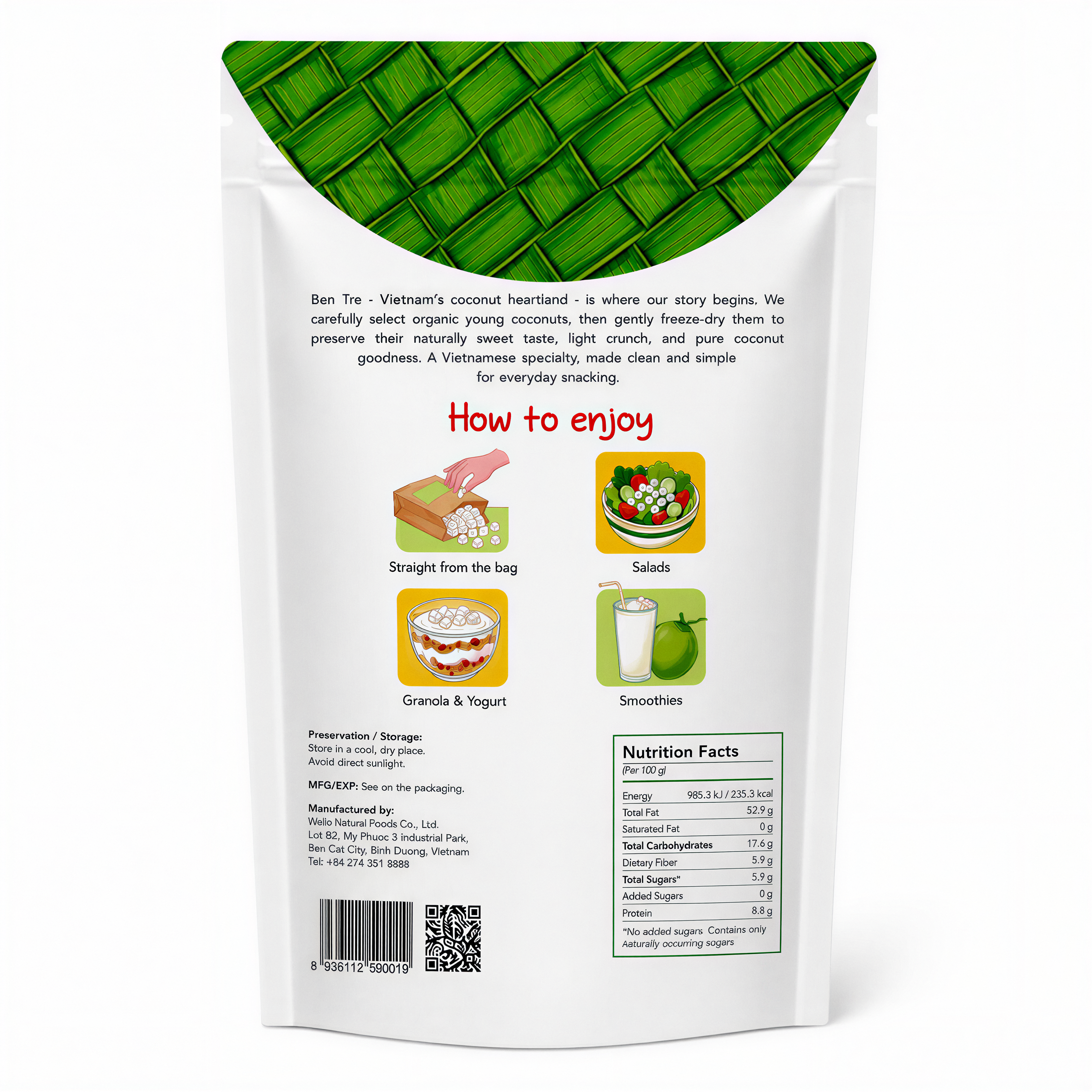 Premium Freeze Dried Coconut - 100% Real Coconut, No Sugar Added, Crunchy Tropical Snack, Keto & Vegan Friendly, Non-GMO