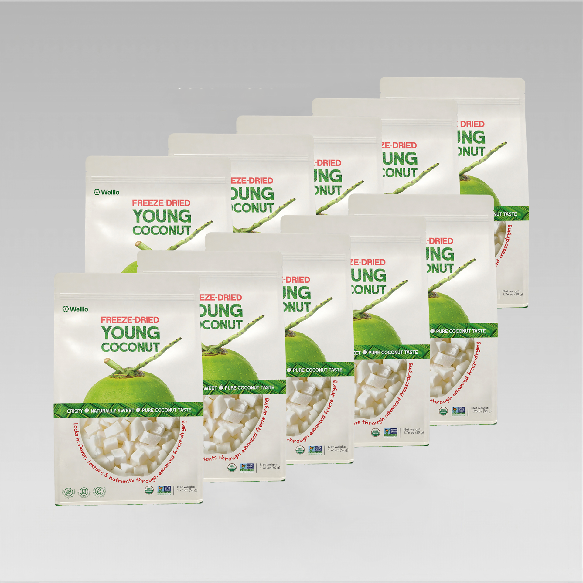 Freeze Dried Young Coconut - 100% Real Coconut, No Sugar Added, Crunchy Tropical Snack, Keto & Vegan Friendly, Non-GMO