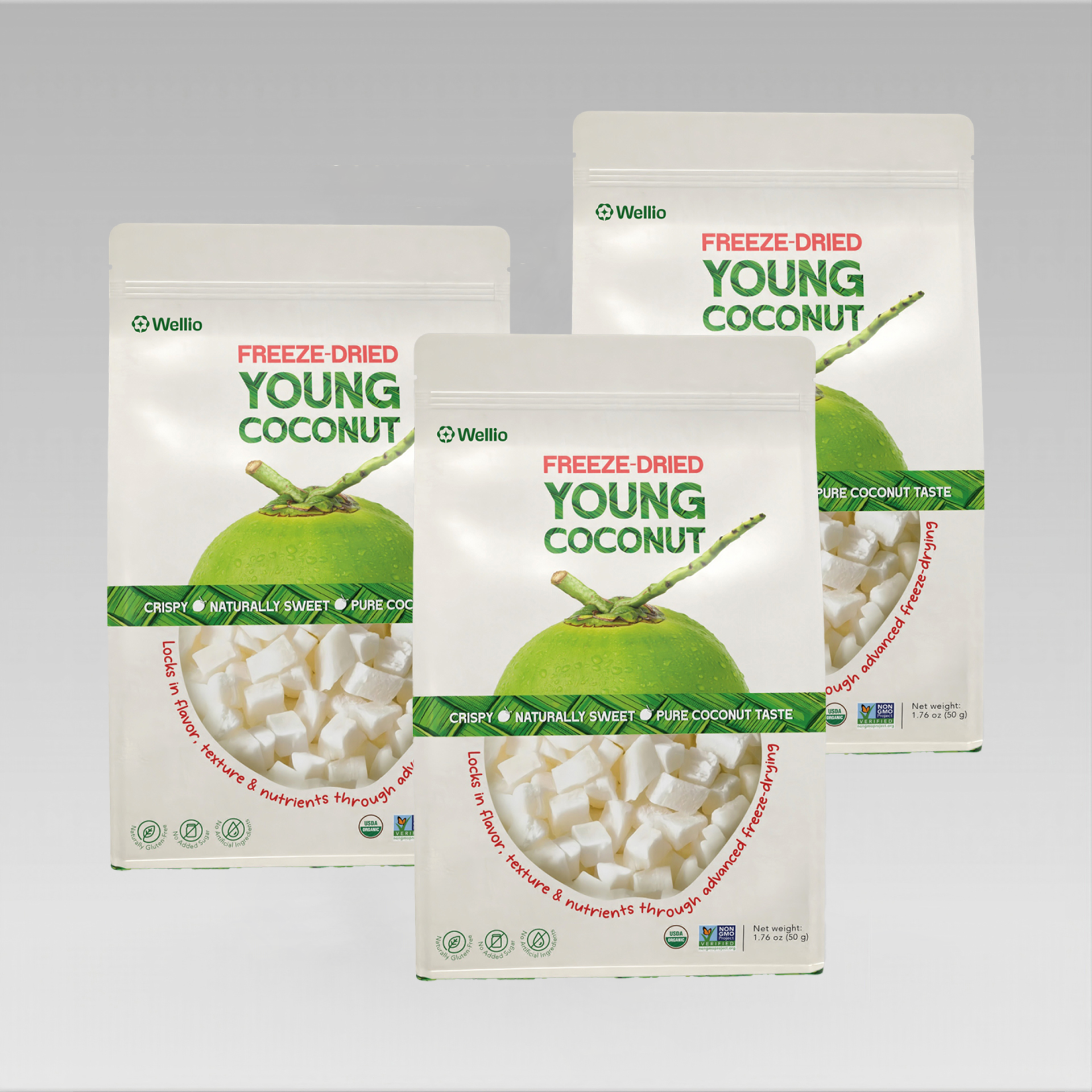 Freeze Dried Young Coconut - 100% Real Coconut, No Sugar Added, Crunchy Tropical Snack, Keto & Vegan Friendly, Non-GMO