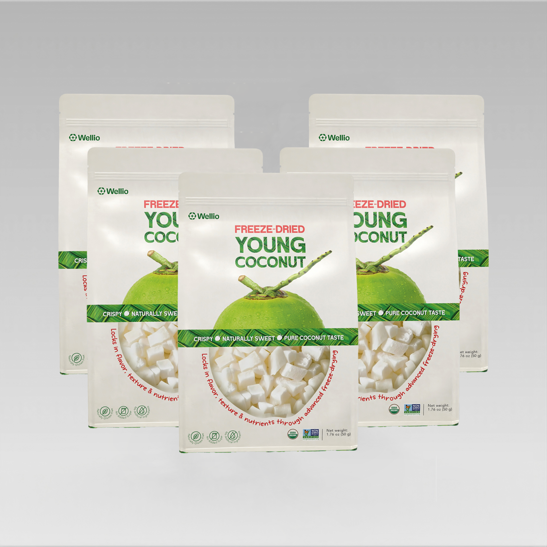 Freeze Dried Young Coconut - 100% Real Coconut, No Sugar Added, Crunchy Tropical Snack, Keto & Vegan Friendly, Non-GMO